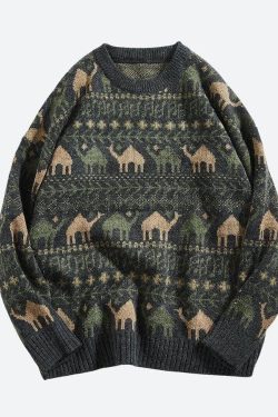 Style Core Aesthetics, New Style Trends - Vintage Camel Knitted Sweater