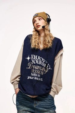 Style Core Aesthetics, New Style Trends - Vintage Enjoy Yourself Knitted Sweater Vest