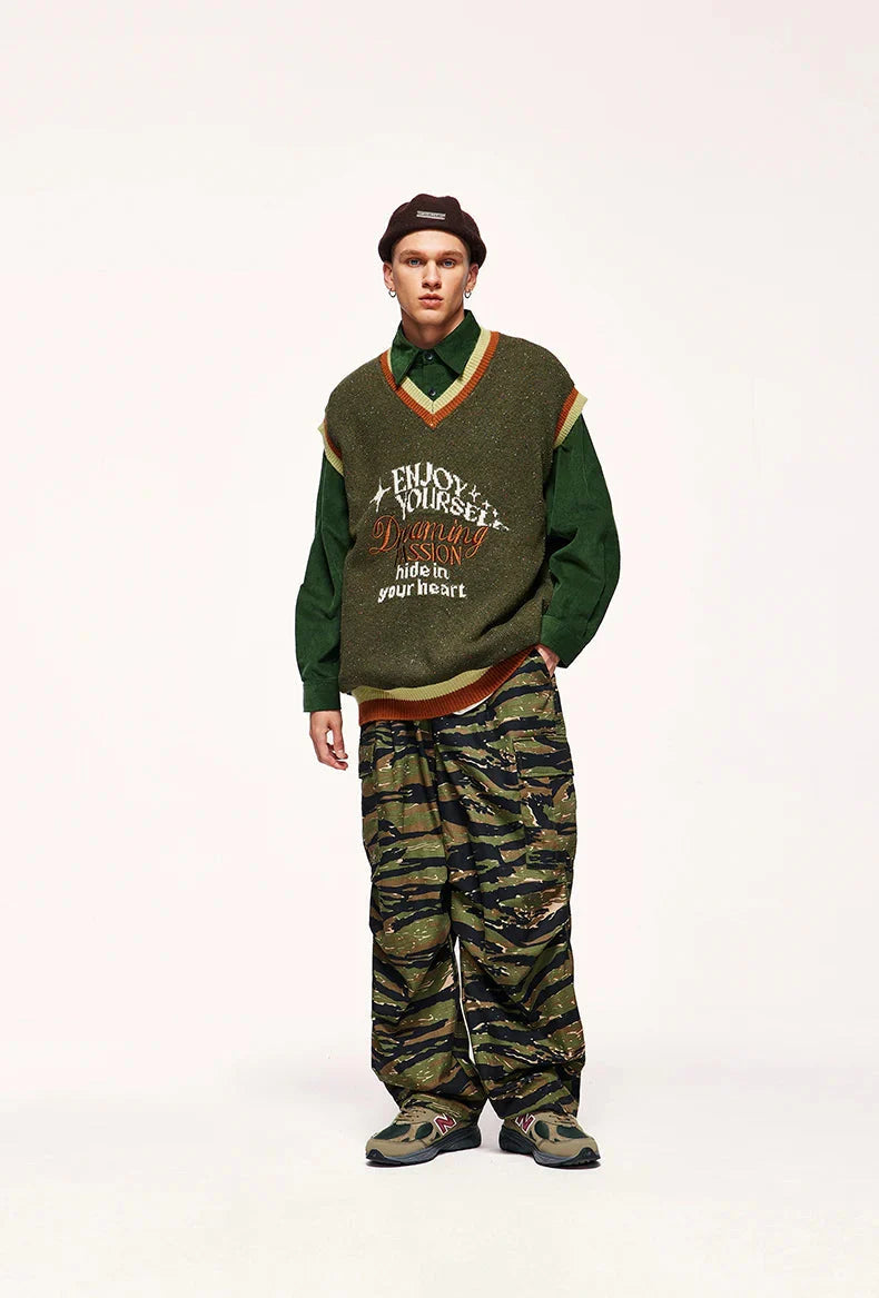 Style Core Aesthetics, New Style Trends - Vintage Enjoy Yourself Knitted Sweater Vest Style Core Aesthetics, New Style Trends - Vintage Enjoy Yourself Knitted Sweater Vest