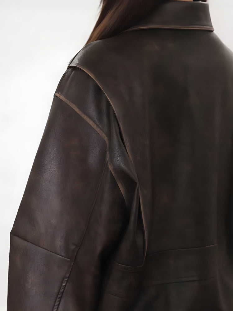 Style Core Aesthetics, New Style Trends - Vintage Faux Leather Jacket Style Core Aesthetics, New Style Trends - Vintage Faux Leather Jacket