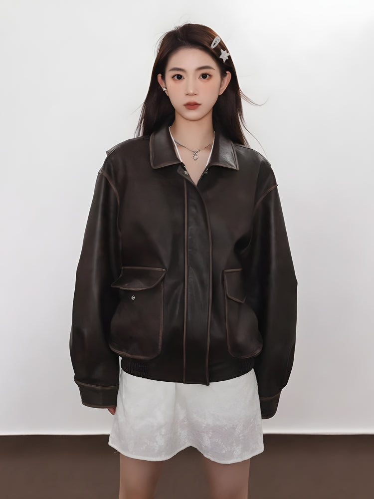 Style Core Aesthetics, New Style Trends - Vintage Faux Leather Jacket Style Core Aesthetics, New Style Trends - Vintage Faux Leather Jacket