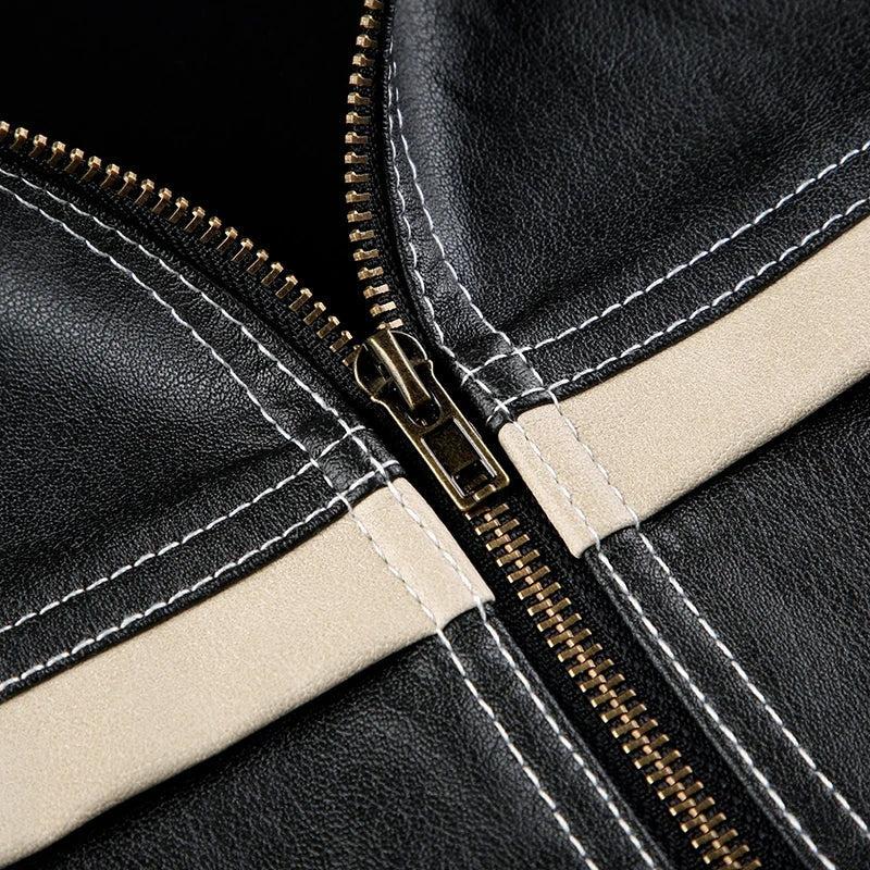 Style Core Aesthetics, New Style Trends - Vintage Grunge Biker Zip-Up Faux Leather Jacket Style Core Aesthetics, New Style Trends - Vintage Grunge Biker Zip-Up Faux Leather Jacket