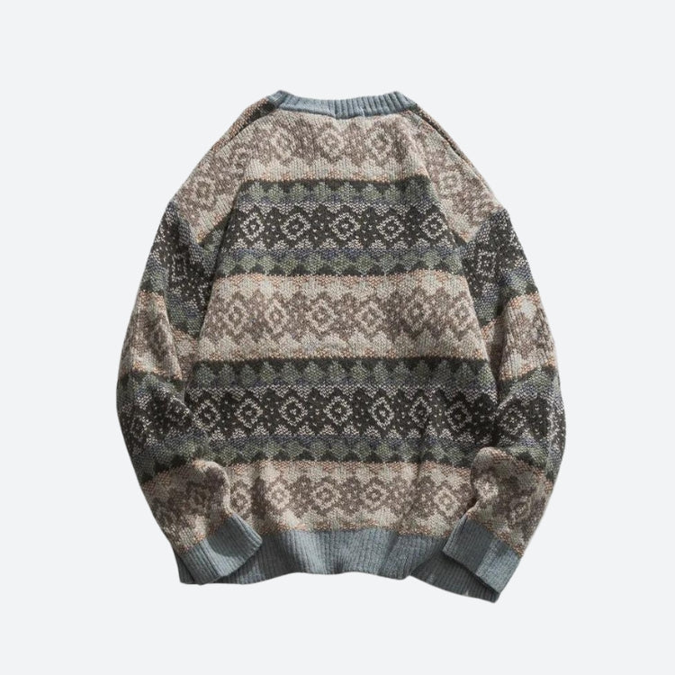 Style Core Aesthetics, New Style Trends - Vintage Jacquard Knitted Sweater Style Core Aesthetics, New Style Trends - Vintage Jacquard Knitted Sweater
