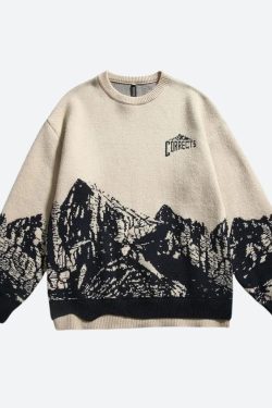 Style Core Aesthetics, New Style Trends - Vintage Mountain Knitted Sweater
