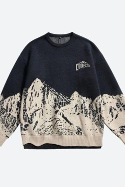 Style Core Aesthetics, New Style Trends - Vintage Mountain Knitted Sweater