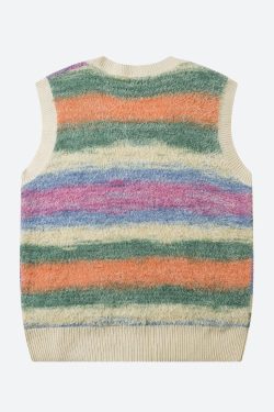 Style Core Aesthetics, New Style Trends - Vintage Multicolored Yarn Plush Sweater Vest