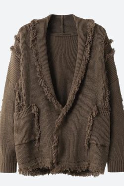 Style Core Aesthetics, New Style Trends - Vintage Pockets Tasseled Knitted Cardigan