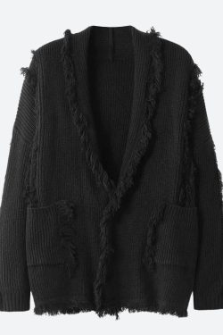 Style Core Aesthetics, New Style Trends - Vintage Pockets Tasseled Knitted Cardigan