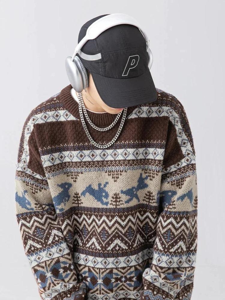 Style Core Aesthetics, New Style Trends - Vintage Rabbits Knitted Sweater Style Core Aesthetics, New Style Trends - Vintage Rabbits Knitted Sweater