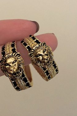 Style Core Aesthetics, New Style Trends - Vintage Style Lion Hoop Earrings