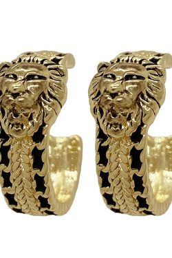 Style Core Aesthetics, New Style Trends - Vintage Style Lion Hoop Earrings