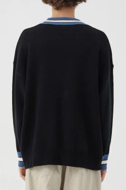 Style Core Aesthetics, New Style Trends - Vintage Teddy Embroidered Knitted Sweater