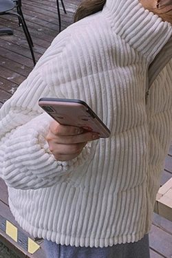 Style Core Aesthetics, New Style Trends - Vintage Zip Up Corduroy Padded Jacket