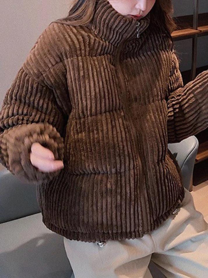 Style Core Aesthetics, New Style Trends - Vintage Zip Up Corduroy Padded Jacket Style Core Aesthetics, New Style Trends - Vintage Zip Up Corduroy Padded Jacket