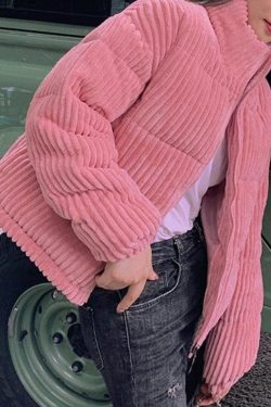 Style Core Aesthetics, New Style Trends - Vintage Zip Up Corduroy Padded Jacket