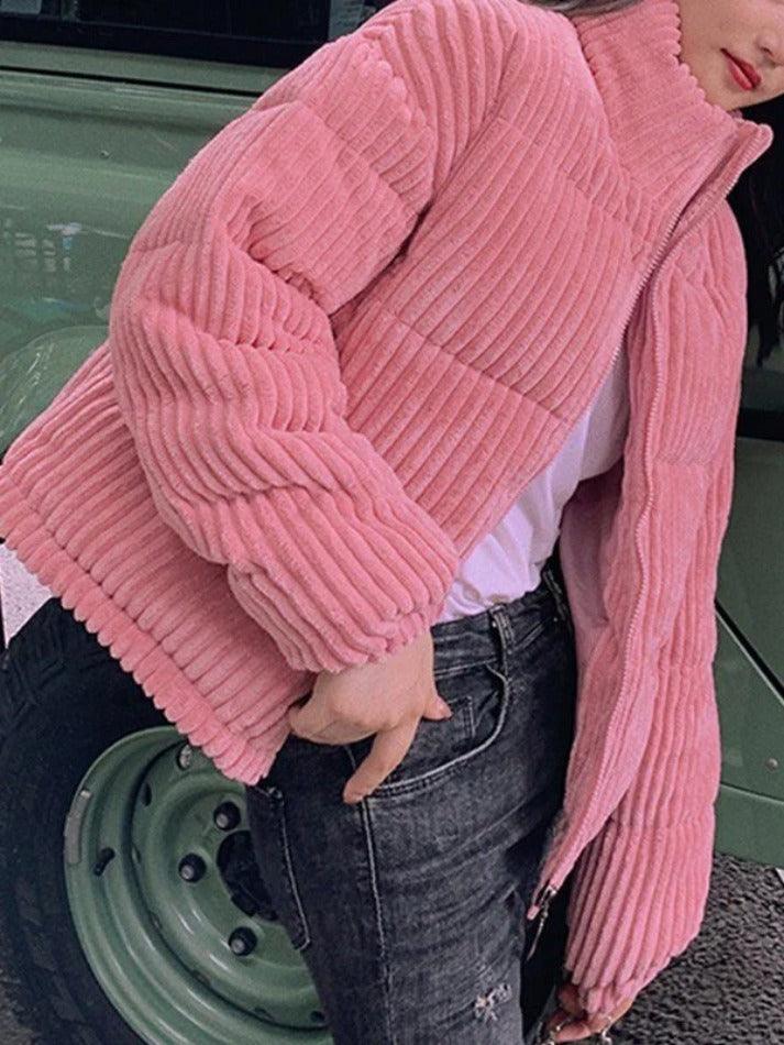 Style Core Aesthetics, New Style Trends - Vintage Zip Up Corduroy Padded Jacket Style Core Aesthetics, New Style Trends - Vintage Zip Up Corduroy Padded Jacket