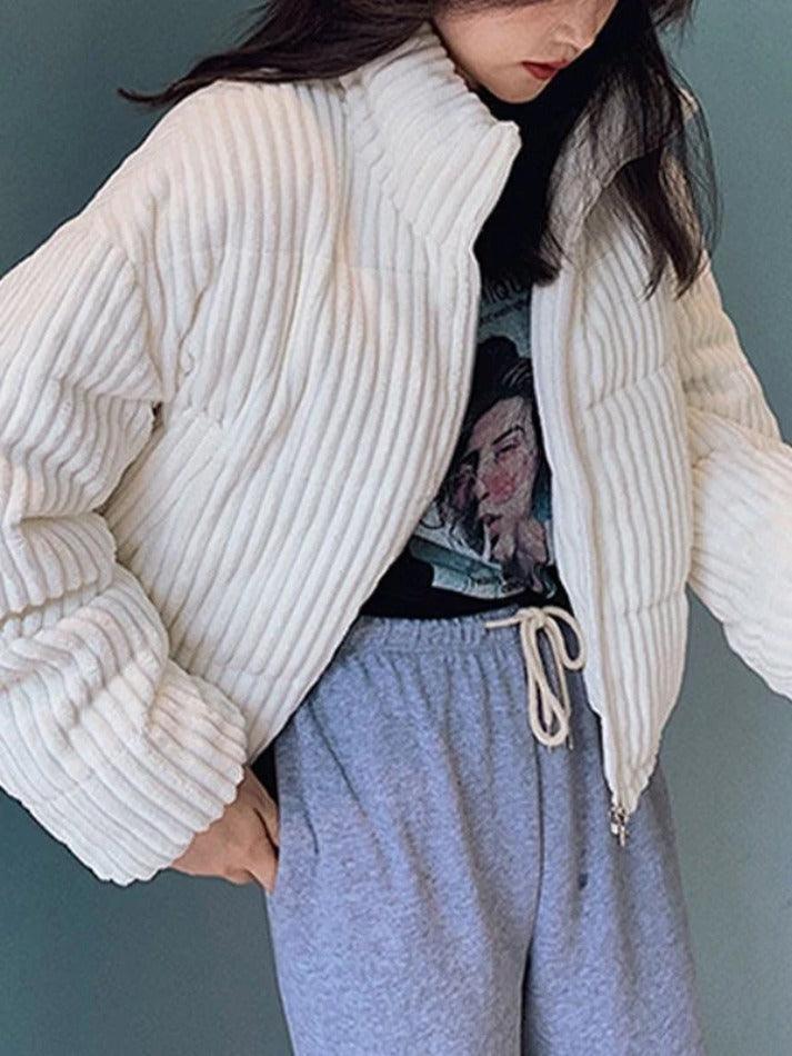 Style Core Aesthetics, New Style Trends - Vintage Zip Up Corduroy Padded Jacket Style Core Aesthetics, New Style Trends - Vintage Zip Up Corduroy Padded Jacket