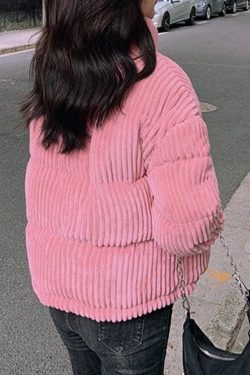 Style Core Aesthetics, New Style Trends - Vintage Zip Up Corduroy Padded Jacket