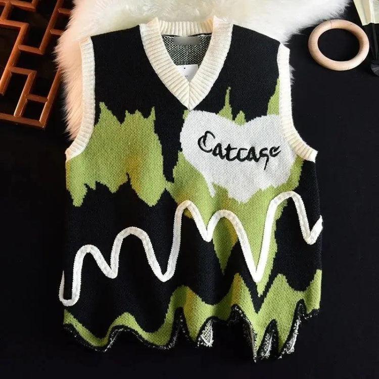 Style Core Aesthetics, New Style Trends - Weirdcore Wavy Striped Sweater Vest Style Core Aesthetics, New Style Trends - Weirdcore Wavy Striped Sweater Vest