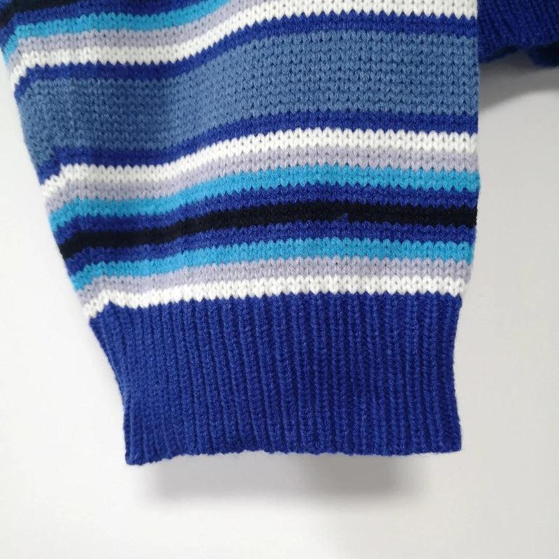 Style Core Aesthetics, New Style Trends - Wide Sleeved Striped Knitted Sweater Style Core Aesthetics, New Style Trends - Wide Sleeved Striped Knitted Sweater