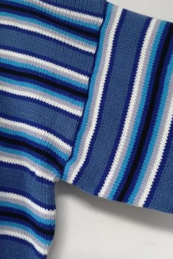 Style Core Aesthetics, New Style Trends - Wide Sleeved Striped Knitted Sweater