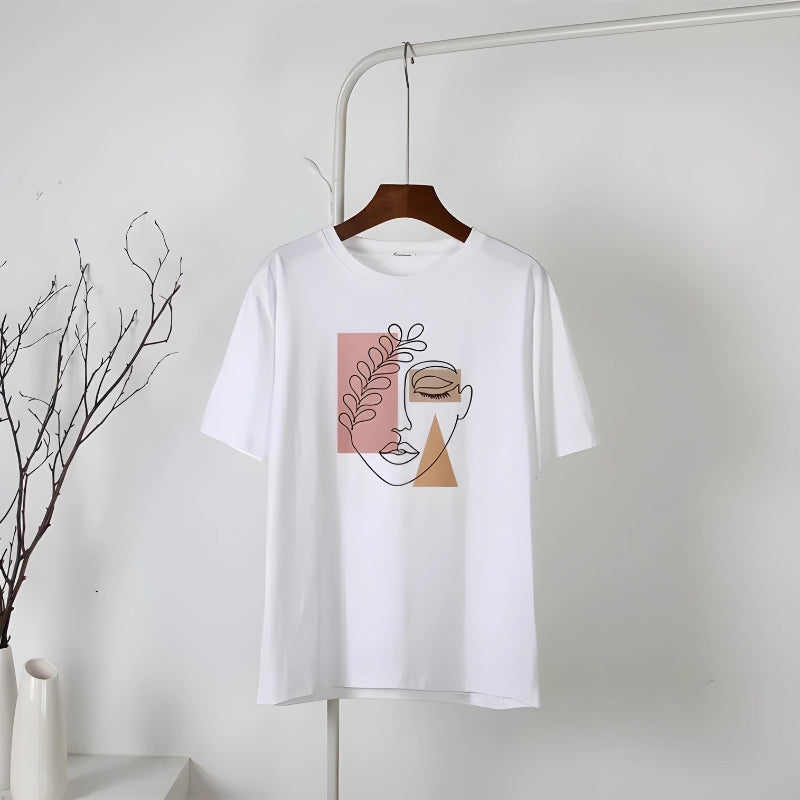 Style Core Aesthetics, New Style Trends - Woman Face Minimal Tee Style Core Aesthetics, New Style Trends - Woman Face Minimal Tee