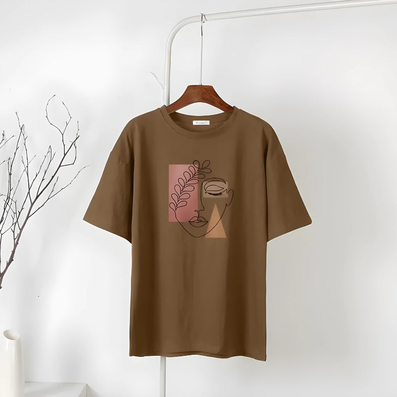 Style Core Aesthetics, New Style Trends - Woman Face Minimal Tee Style Core Aesthetics, New Style Trends - Woman Face Minimal Tee