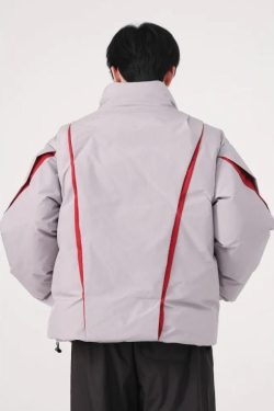 Style Core Aesthetics, New Style Trends - Y2K Asymmetrical Zipper Puffer Jacket