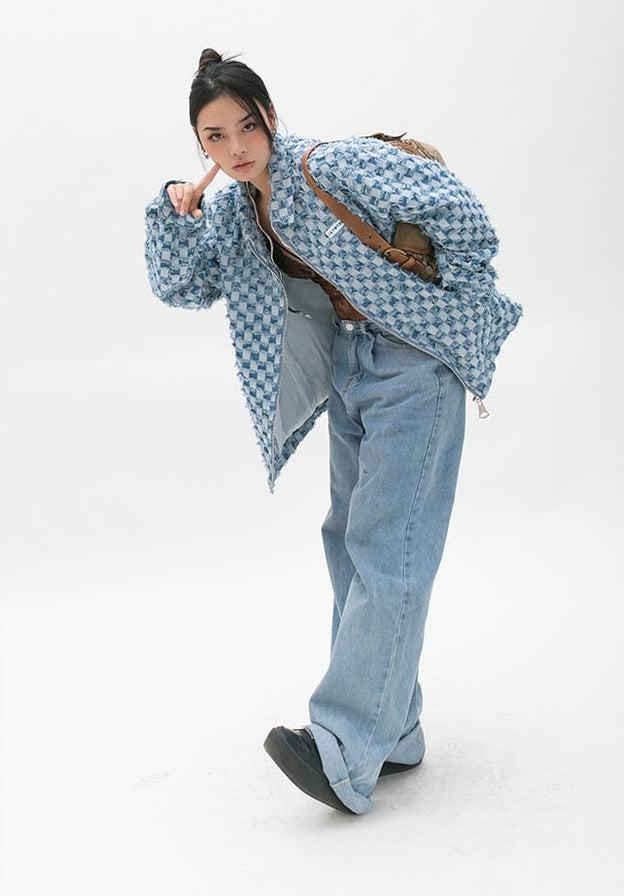 Style Core Aesthetics, New Style Trends - Y2K Checkered Zip Up Jacket Style Core Aesthetics, New Style Trends - Y2K Checkered Zip Up Jacket