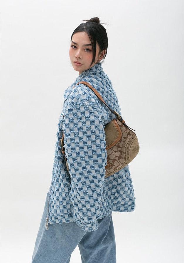 Style Core Aesthetics, New Style Trends - Y2K Checkered Zip Up Jacket Style Core Aesthetics, New Style Trends - Y2K Checkered Zip Up Jacket