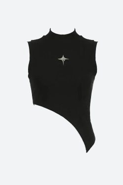 Style Core Aesthetics, New Style Trends - Y2K Corduroy Asymmetric Crop Top