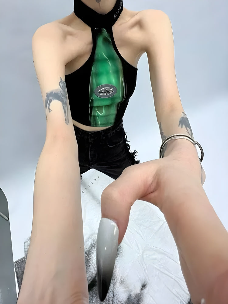 Style Core Aesthetics, New Style Trends - Y2K Cropped Halter Top Style Core Aesthetics, New Style Trends - Y2K Cropped Halter Top