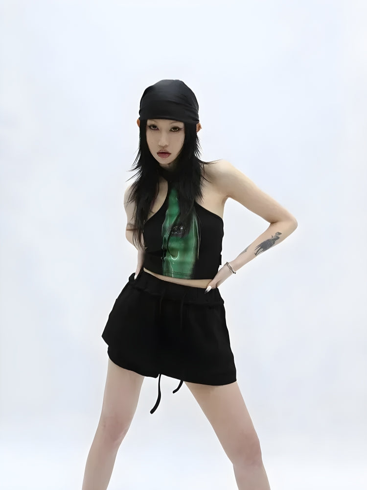 Style Core Aesthetics, New Style Trends - Y2K Cropped Halter Top Style Core Aesthetics, New Style Trends - Y2K Cropped Halter Top