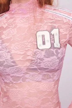 Style Core Aesthetics, New Style Trends - Y2K Embroidered Lace Top