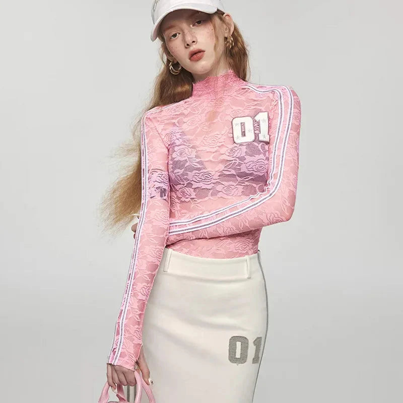Style Core Aesthetics, New Style Trends - Y2K Embroidered Lace Top Style Core Aesthetics, New Style Trends - Y2K Embroidered Lace Top