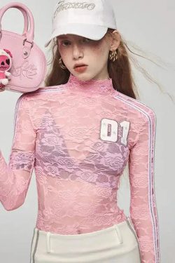 Style Core Aesthetics, New Style Trends - Y2K Embroidered Lace Top