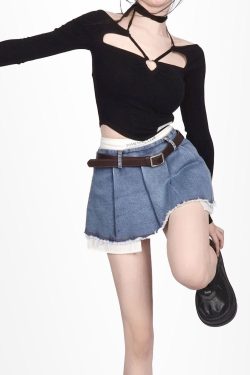 Style Core Aesthetics, New Style Trends - Y2K Fake Two Piece Pleated Mini Skirt