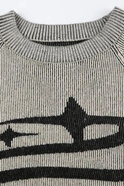 Style Core Aesthetics, New Style Trends - Y2K Grunge Long Sleeve Distressed Top