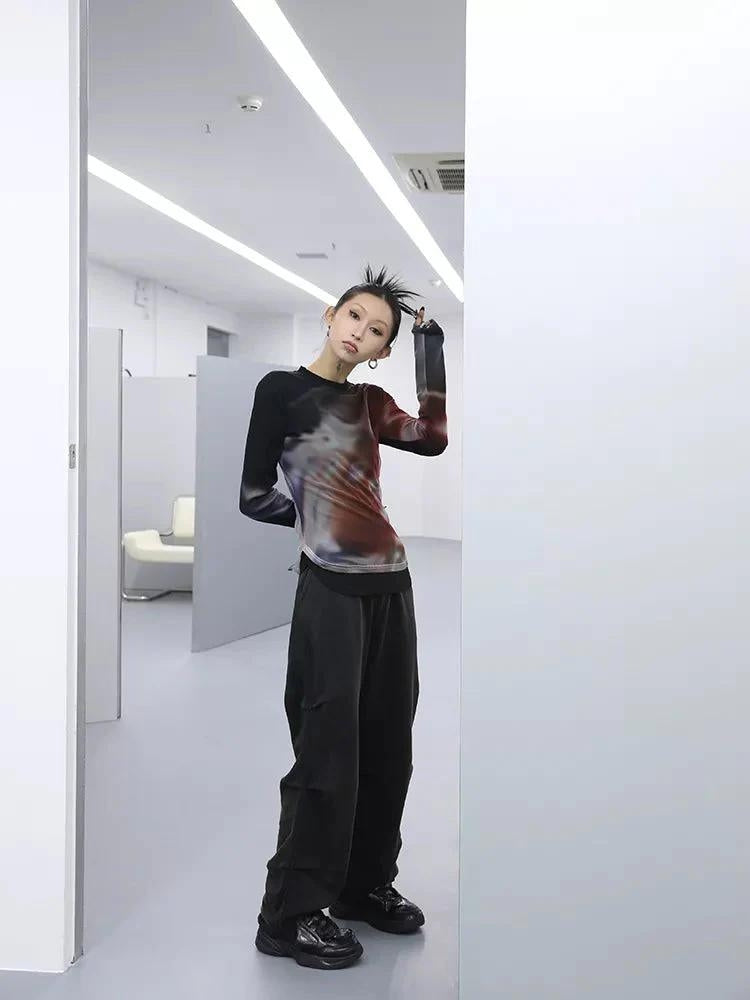 Style Core Aesthetics, New Style Trends - Y2K Grunge Tie Dye Top Style Core Aesthetics, New Style Trends - Y2K Grunge Tie Dye Top