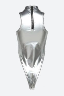 Style Core Aesthetics, New Style Trends - Y2K High Neck Zip-Up Bodysuit