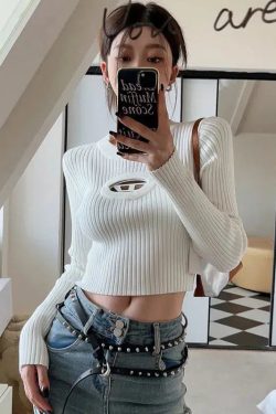 Style Core Aesthetics, New Style Trends - Y2K Ribbed Cropped Sweater