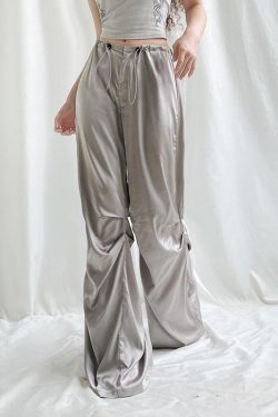 Style Core Aesthetics, New Style Trends - Y2K Satin Wide Leg Pants