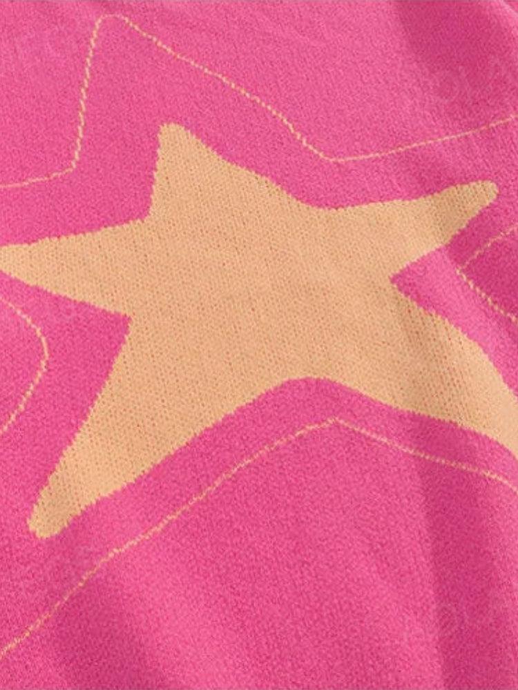 Style Core Aesthetics, New Style Trends - Y2K Star Distressed Sweater Style Core Aesthetics, New Style Trends - Y2K Star Distressed Sweater