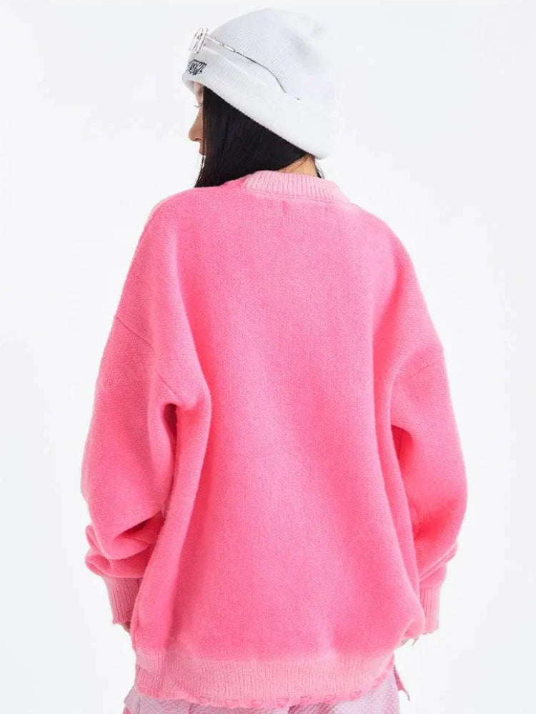 Style Core Aesthetics, New Style Trends - Y2K Star Distressed Sweater Style Core Aesthetics, New Style Trends - Y2K Star Distressed Sweater