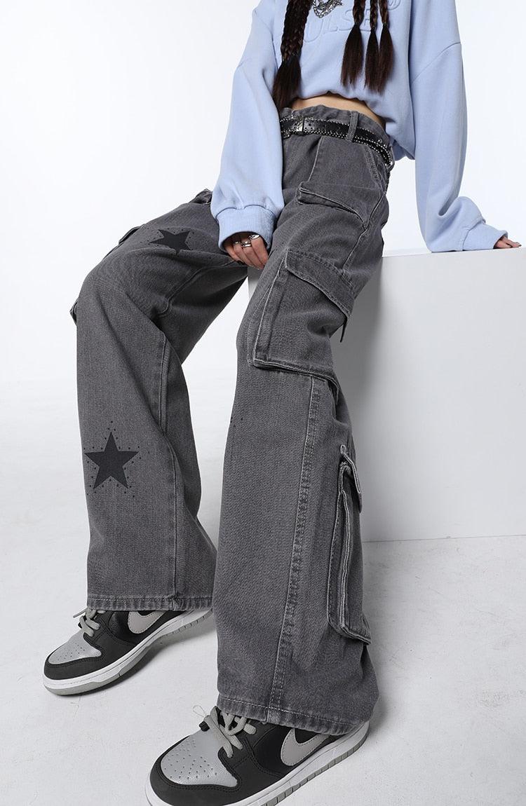 Style Core Aesthetics, New Style Trends - Y2K Star Printed Cargo Pants Style Core Aesthetics, New Style Trends - Y2K Star Printed Cargo Pants