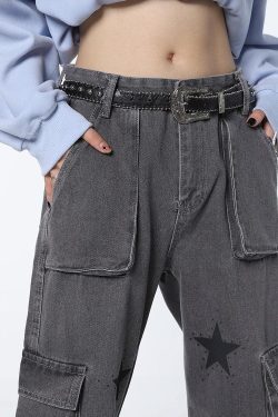 Style Core Aesthetics, New Style Trends - Y2K Star Printed Cargo Pants