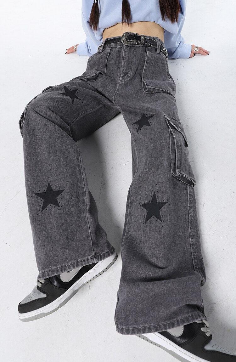 Style Core Aesthetics, New Style Trends - Y2K Star Printed Cargo Pants Style Core Aesthetics, New Style Trends - Y2K Star Printed Cargo Pants