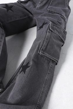 Style Core Aesthetics, New Style Trends - Y2K Star Printed Cargo Pants