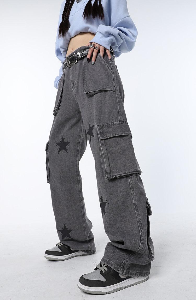 Style Core Aesthetics, New Style Trends - Y2K Star Printed Cargo Pants Style Core Aesthetics, New Style Trends - Y2K Star Printed Cargo Pants