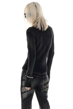 Style Core Aesthetics, New Style Trends - Y2K Star Tall Long Sleeve Corduroy Sweater
